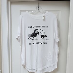 Aerie Distressed Western Soft Cotton T Shirt NWT!